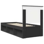 vidaXL Rám postele Čierna a strieborná 75 x 190 cm Kompozitné drevo – Obrázok 9