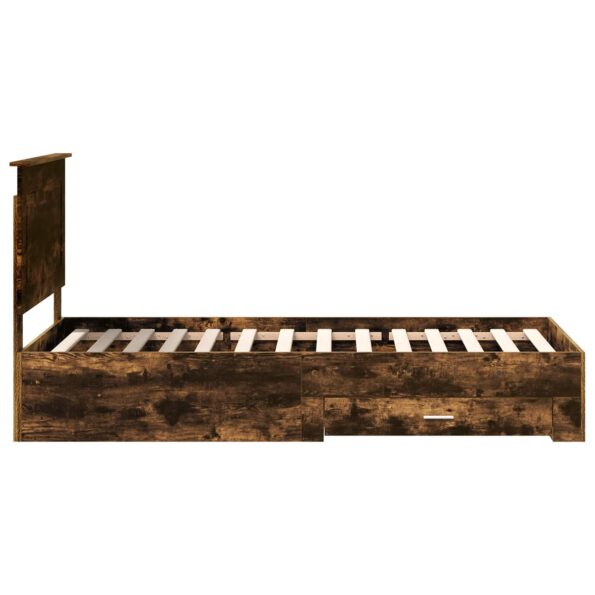 vidaXL Rám postele Dymový dub a striebro 75 x 190 cm Kompozitné drevo – Obrázok 8