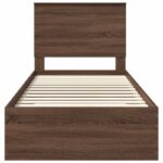 vidaXL Rám postele Dymový dub a striebro 75 x 190 cm Kompozitné drevo – Obrázok 7