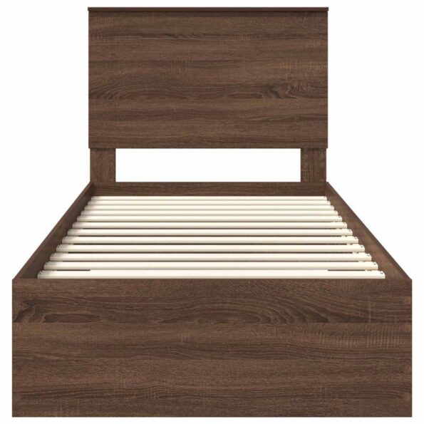 vidaXL Rám postele Dymový dub a striebro 75 x 190 cm Kompozitné drevo – Obrázok 7