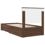 vidaXL Rám postele Dymový dub a striebro 75 x 190 cm Kompozitné drevo – Obrázok 9