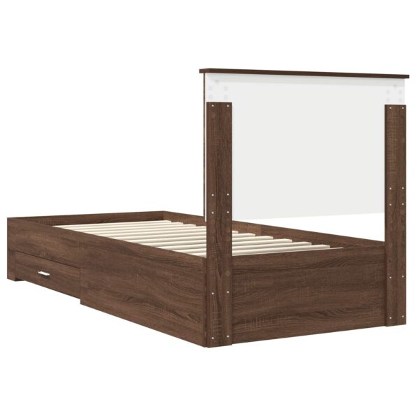 vidaXL Rám postele Dymový dub a striebro 75 x 190 cm Kompozitné drevo – Obrázok 9