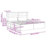 vidaXL Rám postele Biela 200 x 200 cm Masívne borovicové drevo – Obrázok 13