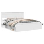 vidaXL Rám postele Biela 200 x 200 cm Masívne borovicové drevo – Obrázok 2