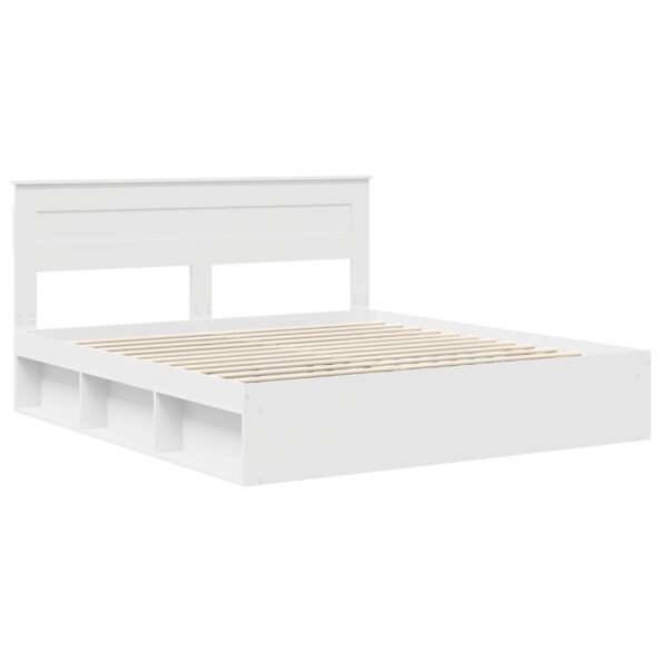 vidaXL Rám postele Biela 200 x 200 cm Masívne borovicové drevo – Obrázok 4