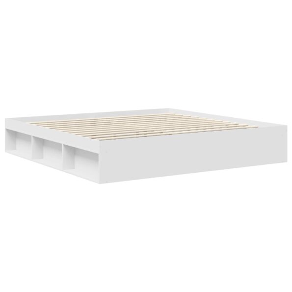 vidaXL Rám postele Biela 200 x 200 cm Masívne borovicové drevo – Obrázok 5