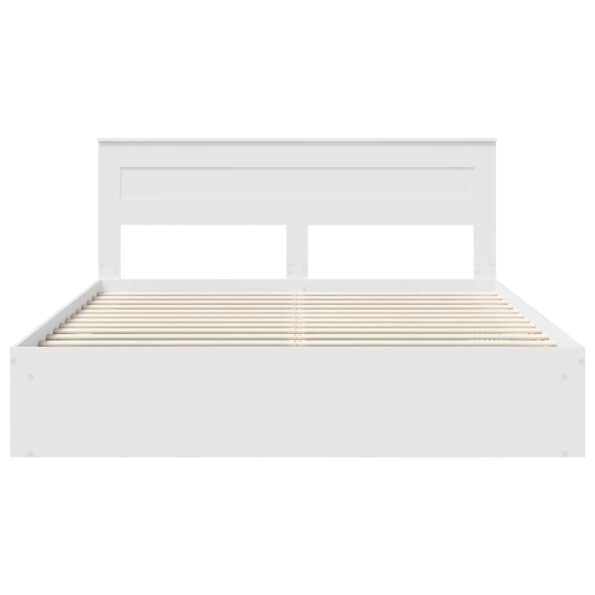 vidaXL Rám postele Biela 200 x 200 cm Masívne borovicové drevo – Obrázok 7