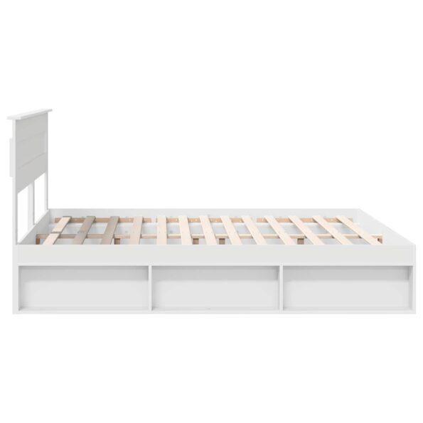 vidaXL Rám postele Biela 200 x 200 cm Masívne borovicové drevo – Obrázok 8