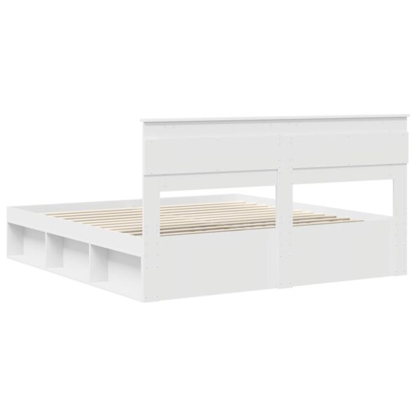 vidaXL Rám postele Biela 200 x 200 cm Masívne borovicové drevo – Obrázok 9