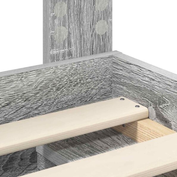 vidaXL Rám postele Sivý Sonoma 200 x 200 cm Masívne borovicové drevo – Obrázok 10