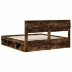 vidaXL Rám postele Dymová dub 180 x 200 cm Masívne borovicové drevo – Obrázok 9