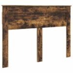 vidaXL Rám postele Dymová dub 150 x 200 cm Masívne borovicové drevo – Obrázok 6