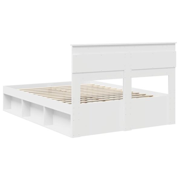 vidaXL Rám postele Biela 140 x 190 cm Masívne borovicové drevo – Obrázok 9