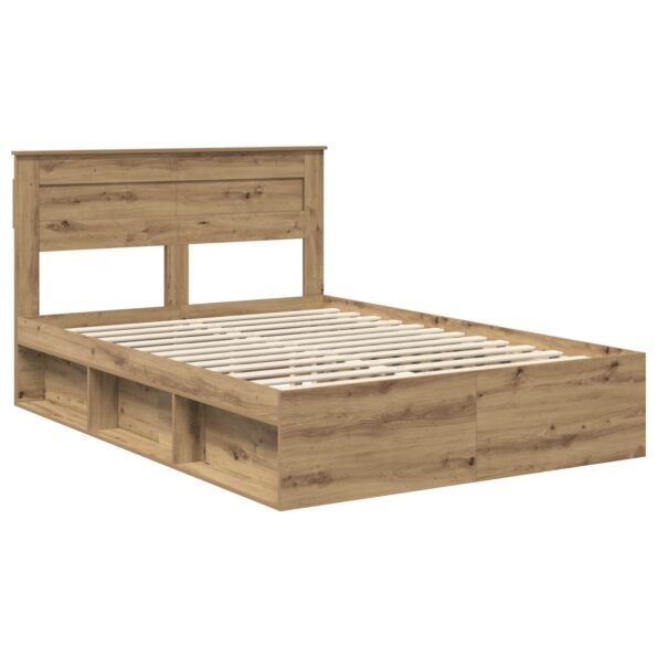 vidaXL Rám postele s čelnou doskou Remeselnícky dub 140 x 190 cm – Obrázok 4