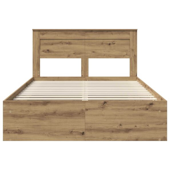 vidaXL Rám postele s čelnou doskou Remeselnícky dub 140 x 190 cm – Obrázok 7