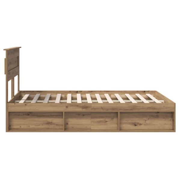vidaXL Rám postele s čelnou doskou Remeselnícky dub 140 x 190 cm – Obrázok 8