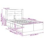 vidaXL Rám postele s čelnou doskou Remeselnícky dub 120 x 190 cm – Obrázok 13