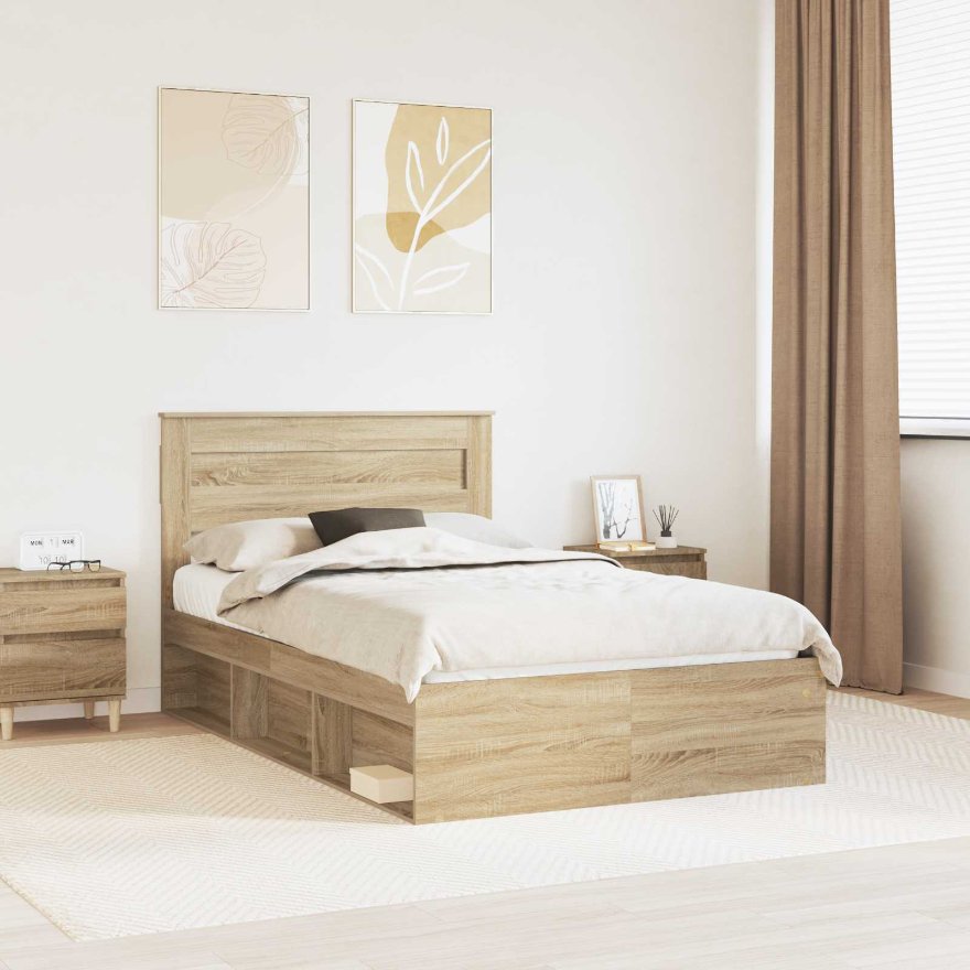 3409785_1.jpg vidaXL Rám postele Sonoma 120 x 200 cm Masívne borovicové drevo – Obrázok 1