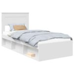 vidaXL Rám postele Biela 100 x 200 cm Masívne borovicové drevo – Obrázok 2