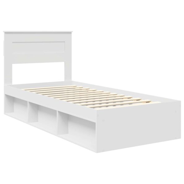 vidaXL Rám postele Biela 100 x 200 cm Masívne borovicové drevo – Obrázok 4