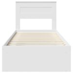 vidaXL Rám postele Biela 100 x 200 cm Masívne borovicové drevo – Obrázok 7