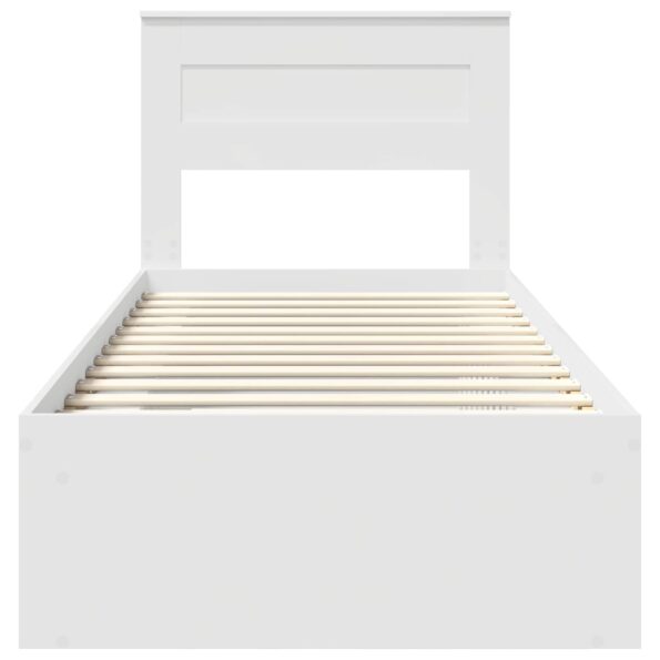 vidaXL Rám postele Biela 100 x 200 cm Masívne borovicové drevo – Obrázok 7