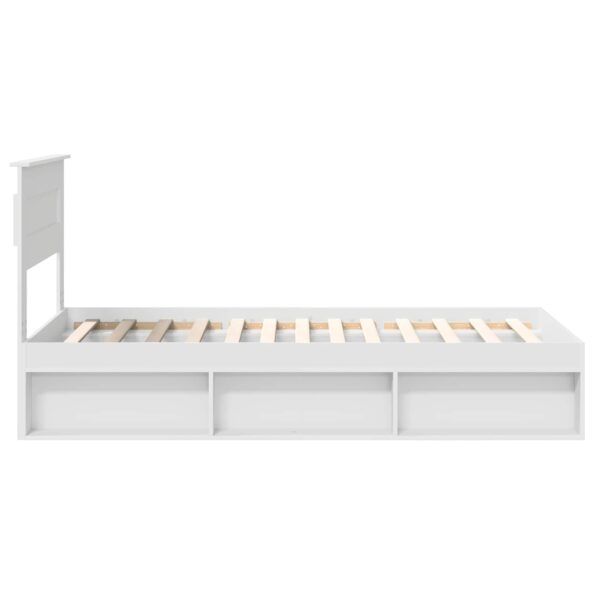 vidaXL Rám postele Biela 100 x 200 cm Masívne borovicové drevo – Obrázok 8