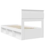 vidaXL Rám postele Biela 100 x 200 cm Masívne borovicové drevo – Obrázok 9