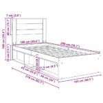vidaXL Rám postele Čierna 100 x 200 cm Masívne borovicové drevo – Obrázok 13