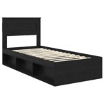 vidaXL Rám postele Čierna 100 x 200 cm Masívne borovicové drevo – Obrázok 4