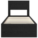 vidaXL Rám postele Čierna 100 x 200 cm Masívne borovicové drevo – Obrázok 7