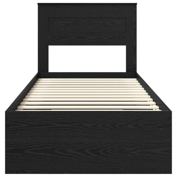 vidaXL Rám postele Čierna 100 x 200 cm Masívne borovicové drevo – Obrázok 7