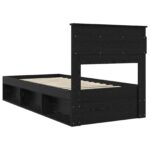 vidaXL Rám postele Čierna 100 x 200 cm Masívne borovicové drevo – Obrázok 9