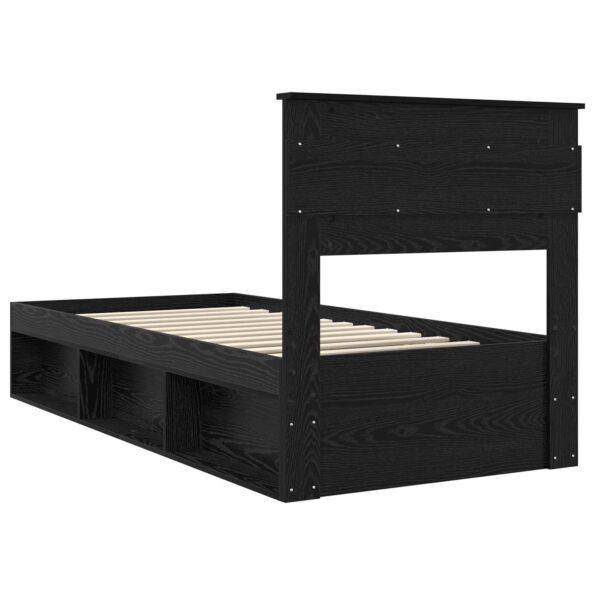 vidaXL Rám postele Čierna 100 x 200 cm Masívne borovicové drevo – Obrázok 9