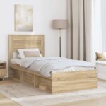 vidaXL Rám postele Sonoma 100 x 200 cm Masívne borovicové drevo – Obrázok 3