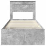 vidaXL Rám postele Betónová šedá 100 x 200 cm Masívne borovicové drevo – Obrázok 7