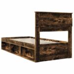 vidaXL Rám postele Dymová dub 100 x 200 cm Masívne borovicové drevo – Obrázok 9