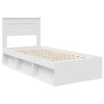 vidaXL Rám postele Biela 75 x 190 cm Masívne borovicové drevo – Obrázok 4