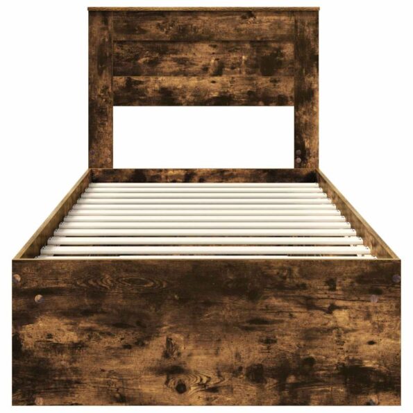 vidaXL Rám postele Dymová dub 75 x 190 cm Masívne borovicové drevo – Obrázok 7