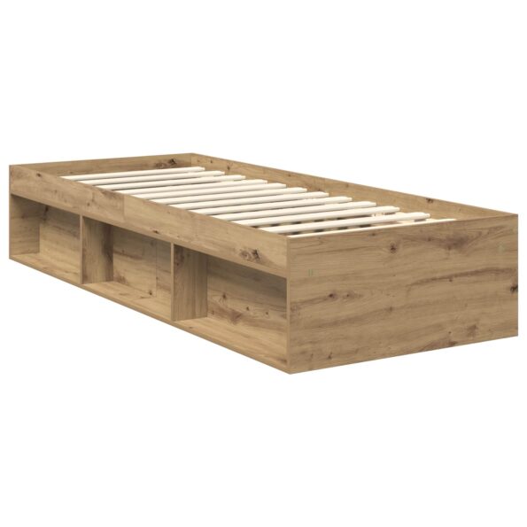 vidaXL Rám postele s čelnou doskou Remeselnícky dub 75 x 190 cm – Obrázok 5