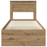 vidaXL Rám postele s čelnou doskou Remeselnícky dub 75 x 190 cm – Obrázok 7