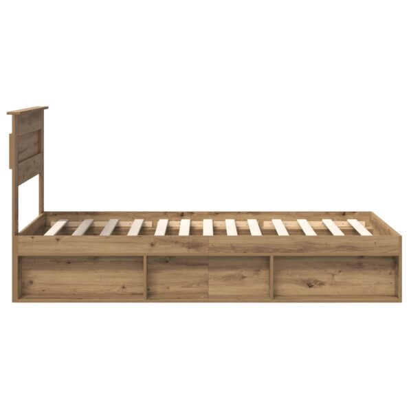 vidaXL Rám postele s čelnou doskou Remeselnícky dub 75 x 190 cm – Obrázok 8