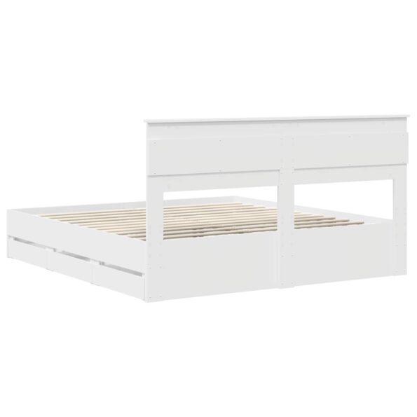 vidaXL Rám postele so zásuvkou Biela 180 x 200 cm Inžinierske drevo – Obrázok 10