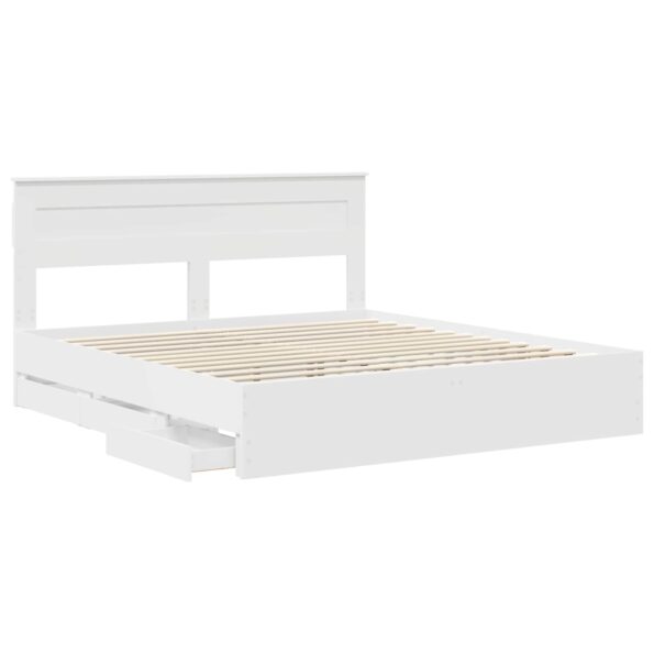 vidaXL Rám postele so zásuvkou Biela 180 x 200 cm Inžinierske drevo – Obrázok 5