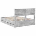 vidaXL Rám postele Betónová šedá 160 x 200 cm Inžinierske drevo – Obrázok 10