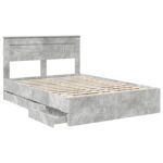 vidaXL Rám postele Betónová šedá 160 x 200 cm Inžinierske drevo – Obrázok 5