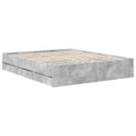 vidaXL Rám postele Betónová šedá 160 x 200 cm Inžinierske drevo – Obrázok 6
