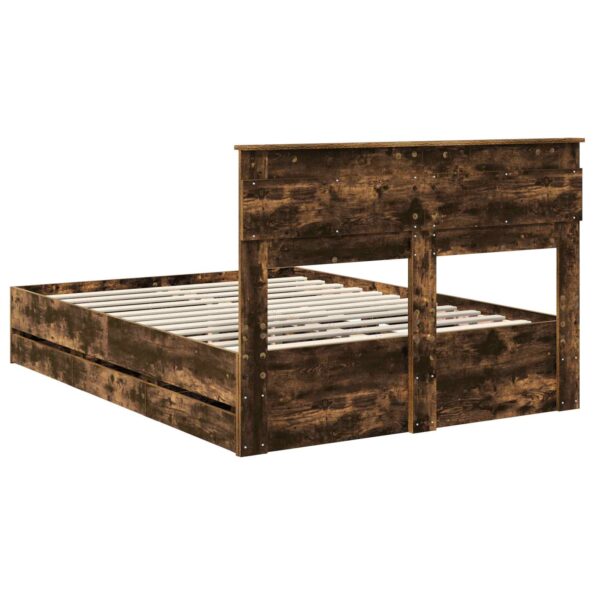 vidaXL Rám postele Dymová dub 160 x 200 cm Inžinierske drevo – Obrázok 10