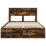 vidaXL Rám postele Dymová dub 160 x 200 cm Inžinierske drevo – Obrázok 8