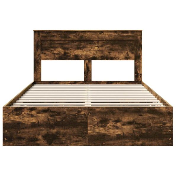 vidaXL Rám postele Dymová dub 160 x 200 cm Inžinierske drevo – Obrázok 8
